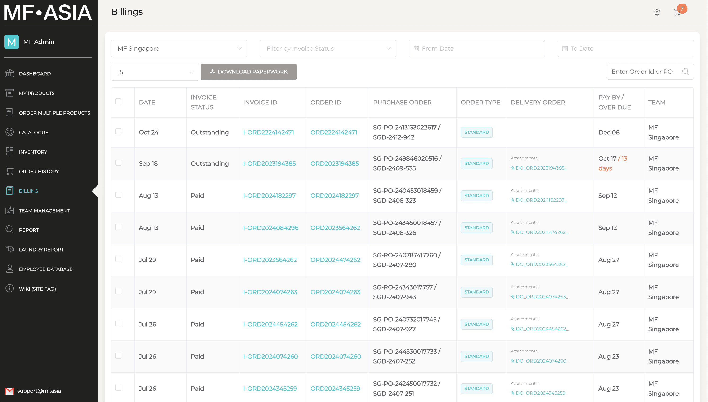 Billing Dashboard