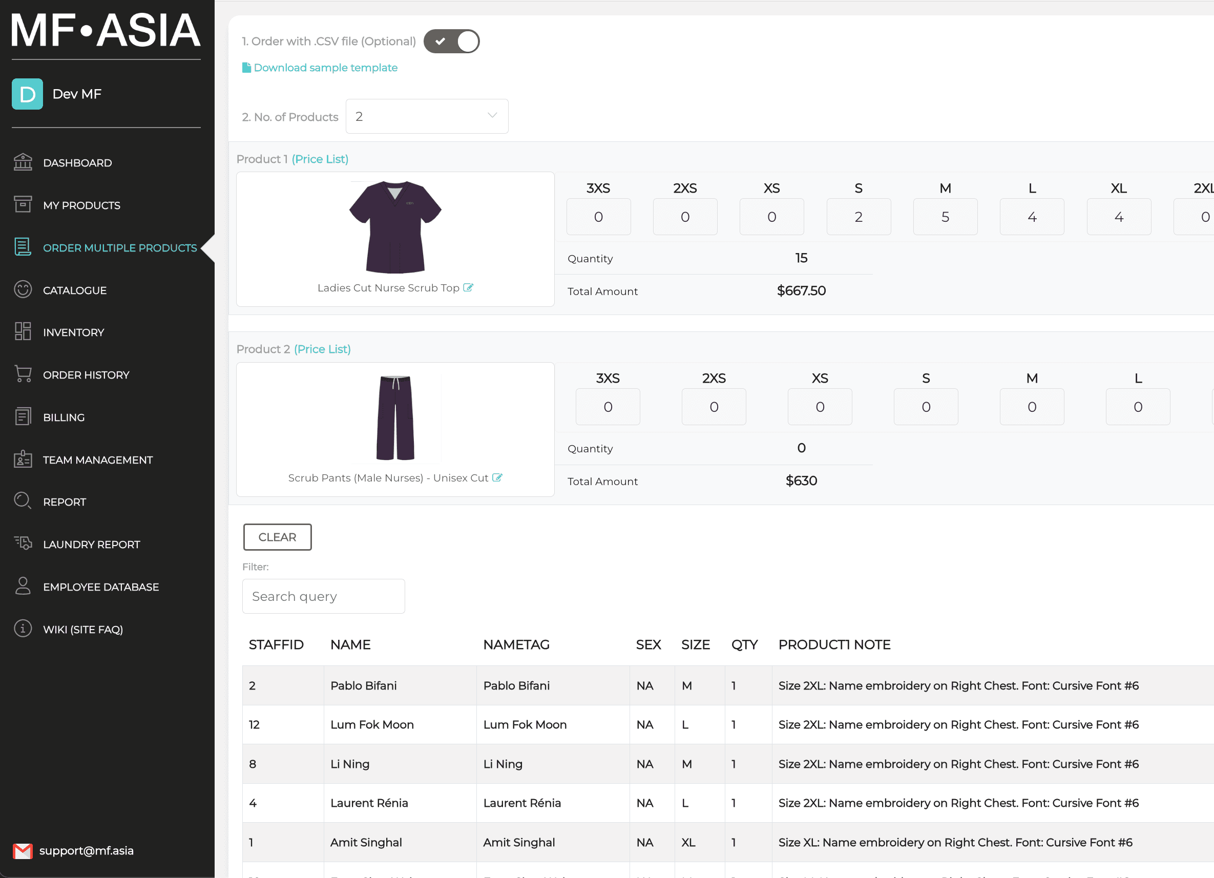 Place Orders with your Employee database