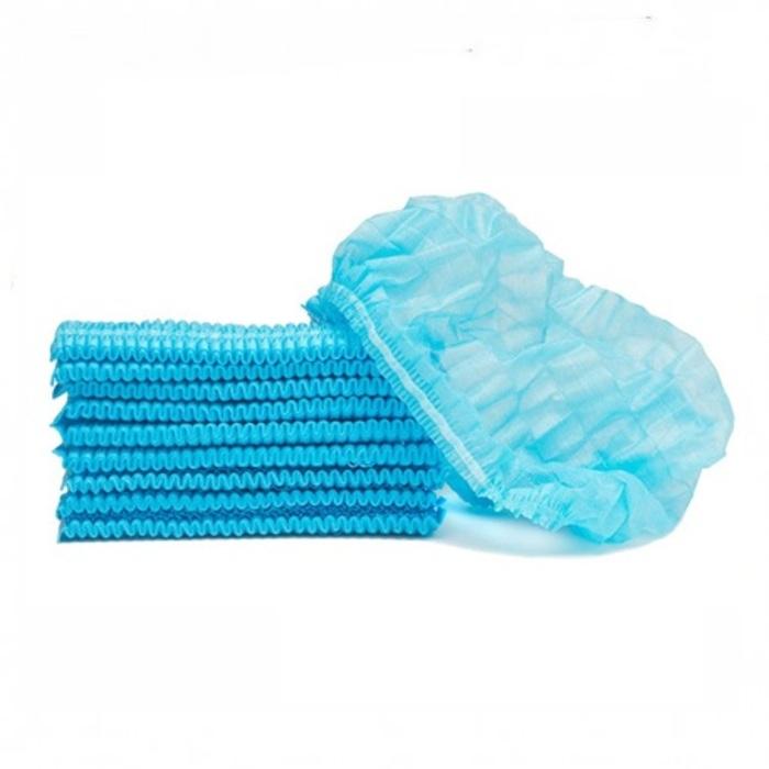 Disposable Non-woven Hairnet Bouffant Cap Pack Folded 100pcs