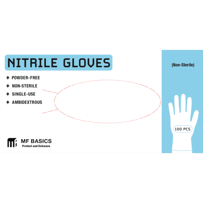 MF Powder-Free 5g Nitrile Gloves (Box)