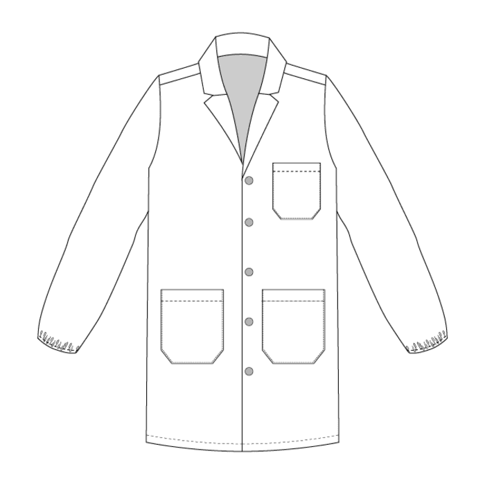 Lab Coat Elastic Cuff Snap Buttons