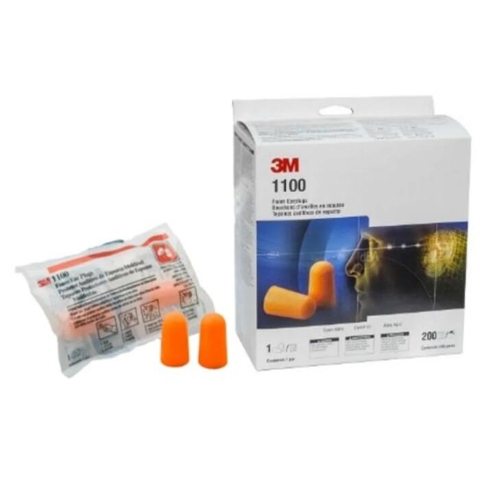 3M 1100 Uncorded Disposable Foam Earplugs