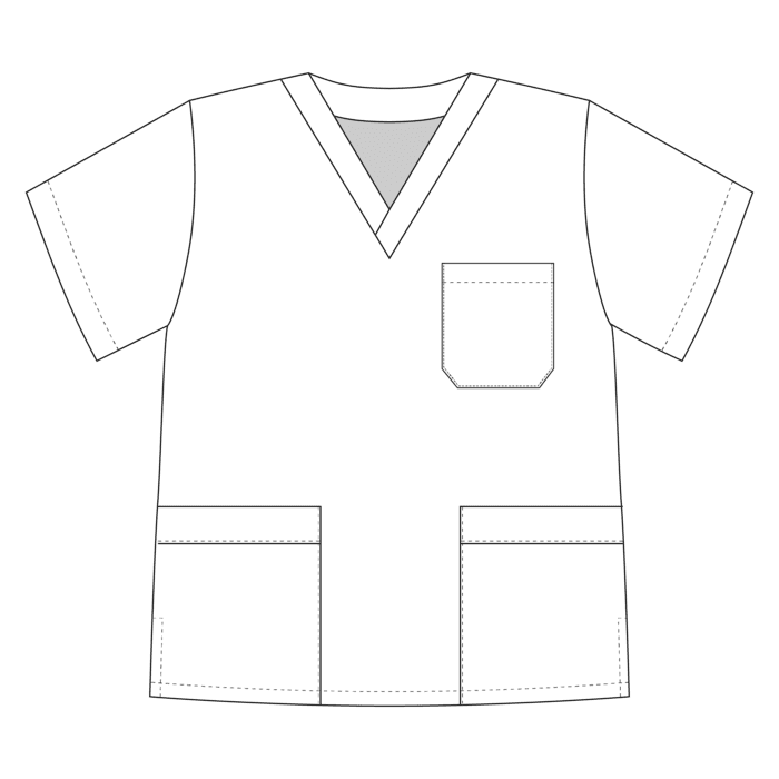 MF Premium Unisex Three Pocket Scrub Top with Chest Pocket and Normal Collar
