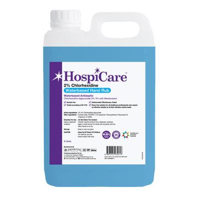 HospiCare 2% Chlorhexidine Waterbased Hand Rub - 5L