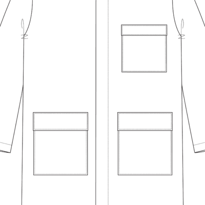 Lab Coat Standard Velcro Patch Pocket