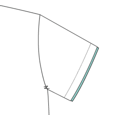 Medical Scrub Top Sleeve Edge Trim