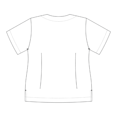 Medical Scrub Top Back View Darted