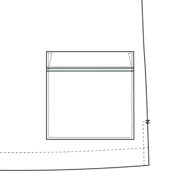 Medical Scrub Standard Waist Pocket Patch W/Piping