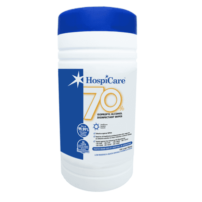 HospiCare 70% IPA Alcohol Wipes Canister, 200 sheets