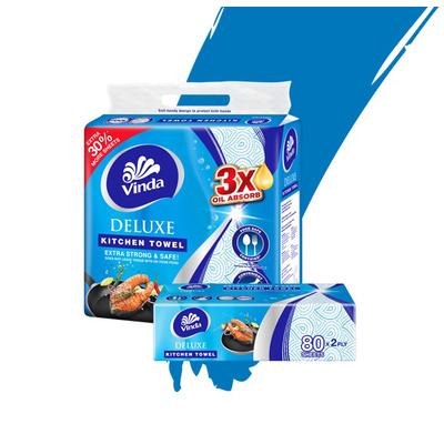 Vinda Deluxe Softpack Kitchen Towel 2-ply (3 x 80 sheets)