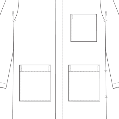 Lab Coat Standard Square Patch Pocket