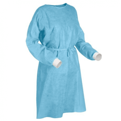 Disposable Isolation Gown with Knitted Cuff