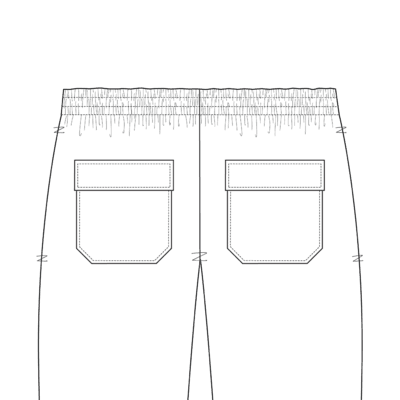 Drawstring Pants Velcro Back Pocket
