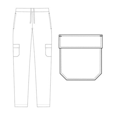 Drawstring Pants with Cargo Pocket