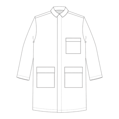Basic Lab Coat Shirt Collar